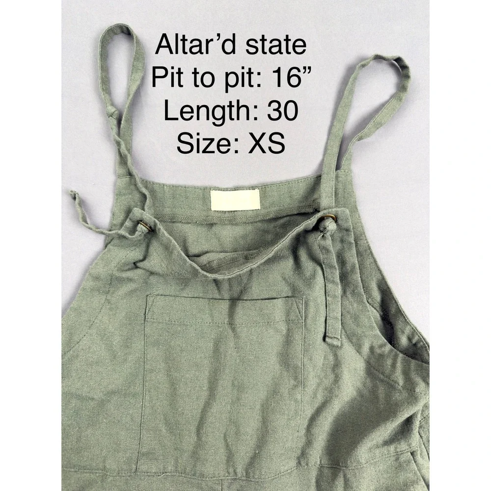 Altar'd State Overalls‎ Jumpsuit Romper Olive Green Casual XS - Picture 3 of 3